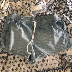 Aerie striped blue and white drawstring shorts M